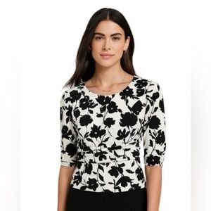 WHBM knit blouse with 3/4 length sleeve
